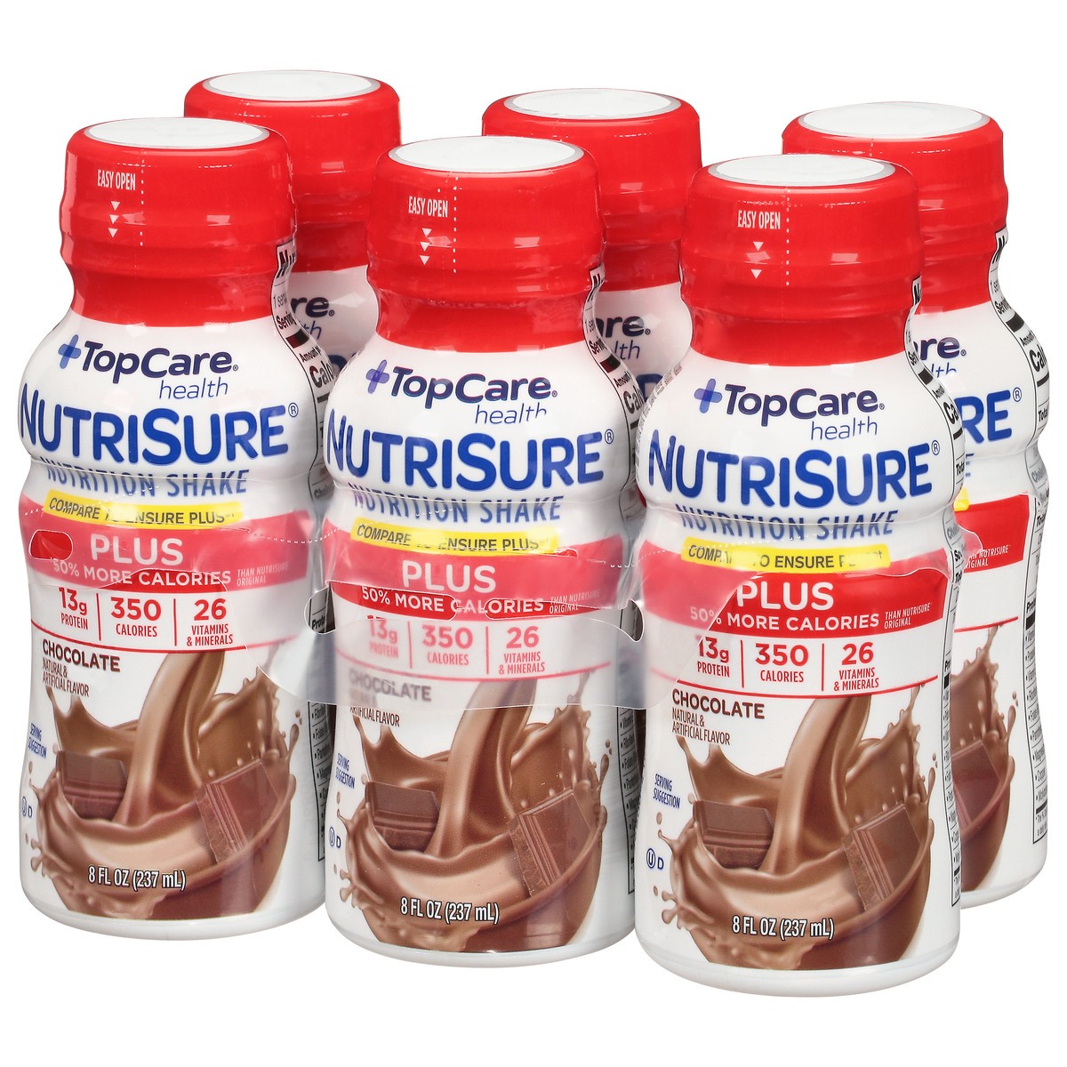 slide 11 of 15, TopCare Health NutriSure Plus Chocolate Nutrition Shake 6 ea, 8 fl oz