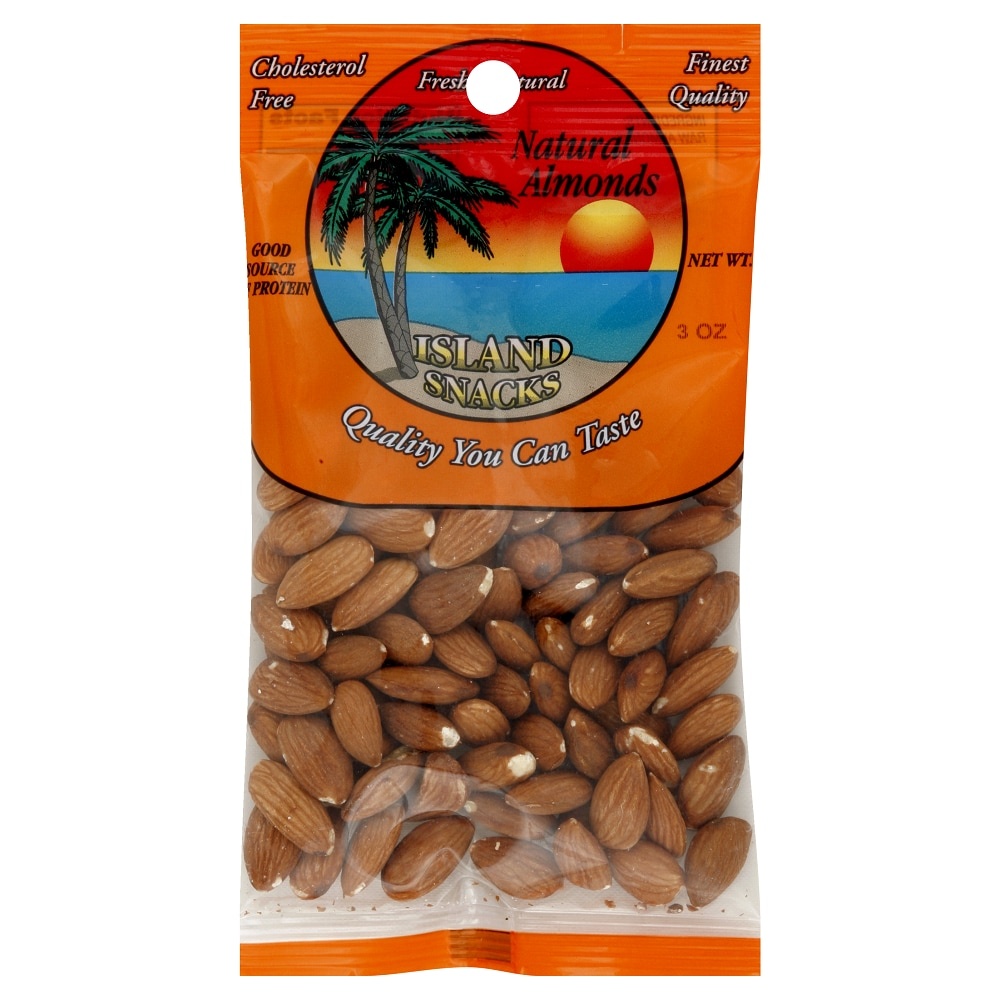 slide 1 of 1, Island Snacks Almonds, Natural, 3 oz