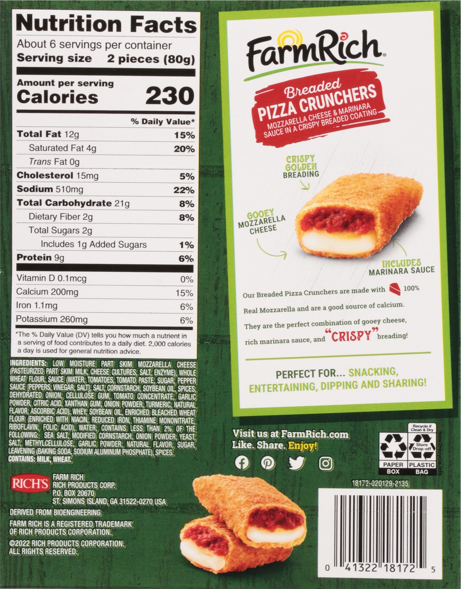 slide 9 of 9, Farm Rich Pizza Crunchers, 18 oz