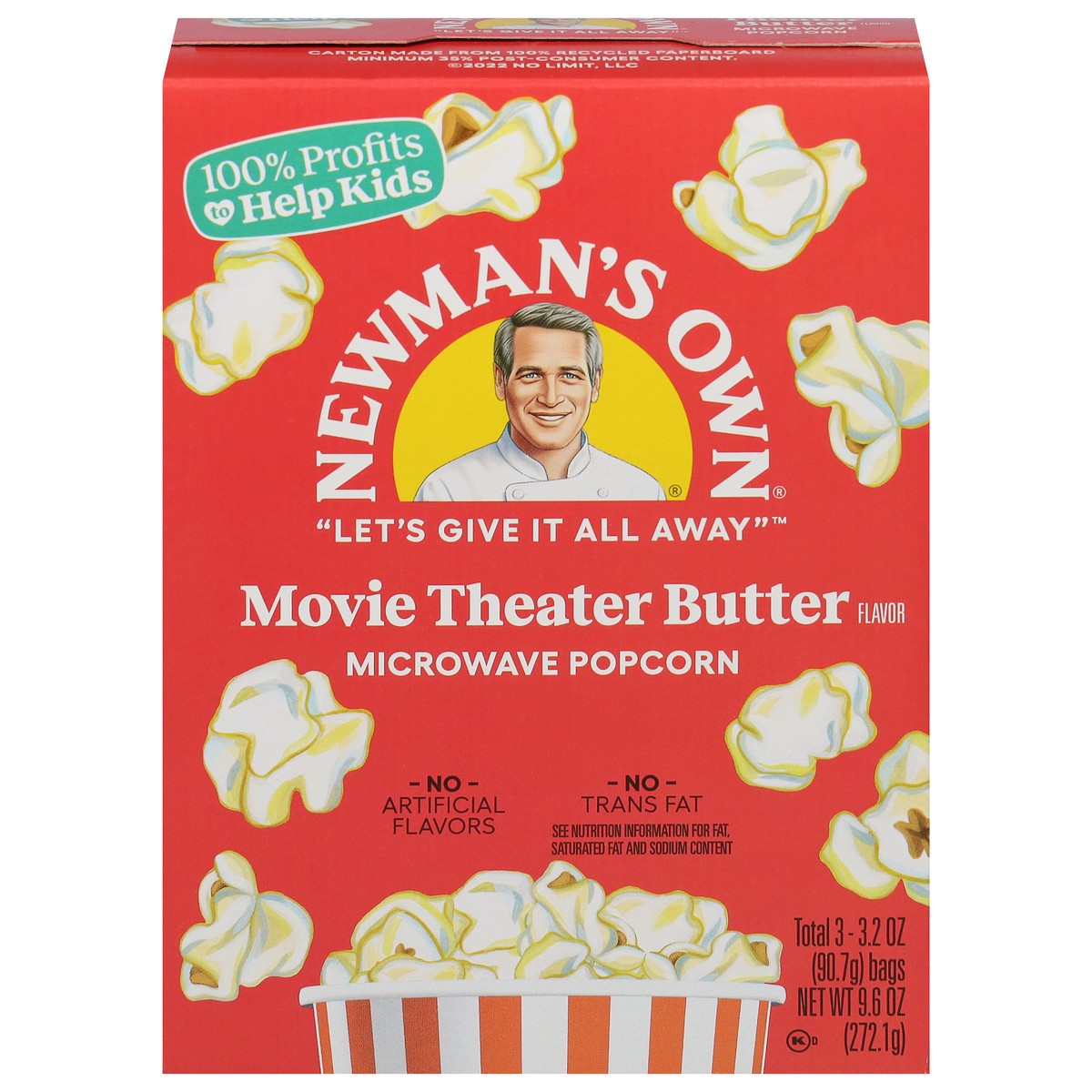 slide 1 of 9, Newman's Own Movie Theater Butter Popcorn, 3 ct; 3.2 oz