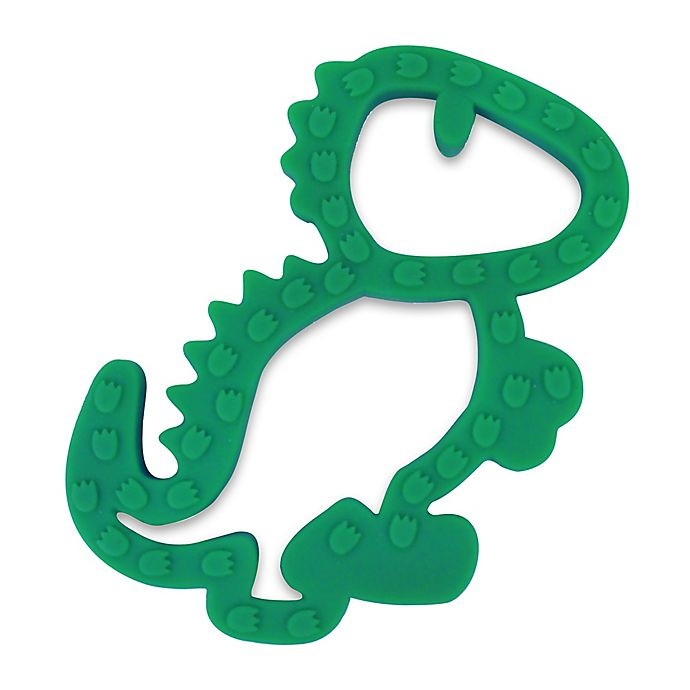 slide 1 of 1, Itzy Ritzy Dinosaur Silicone Teether - Green, 1 ct