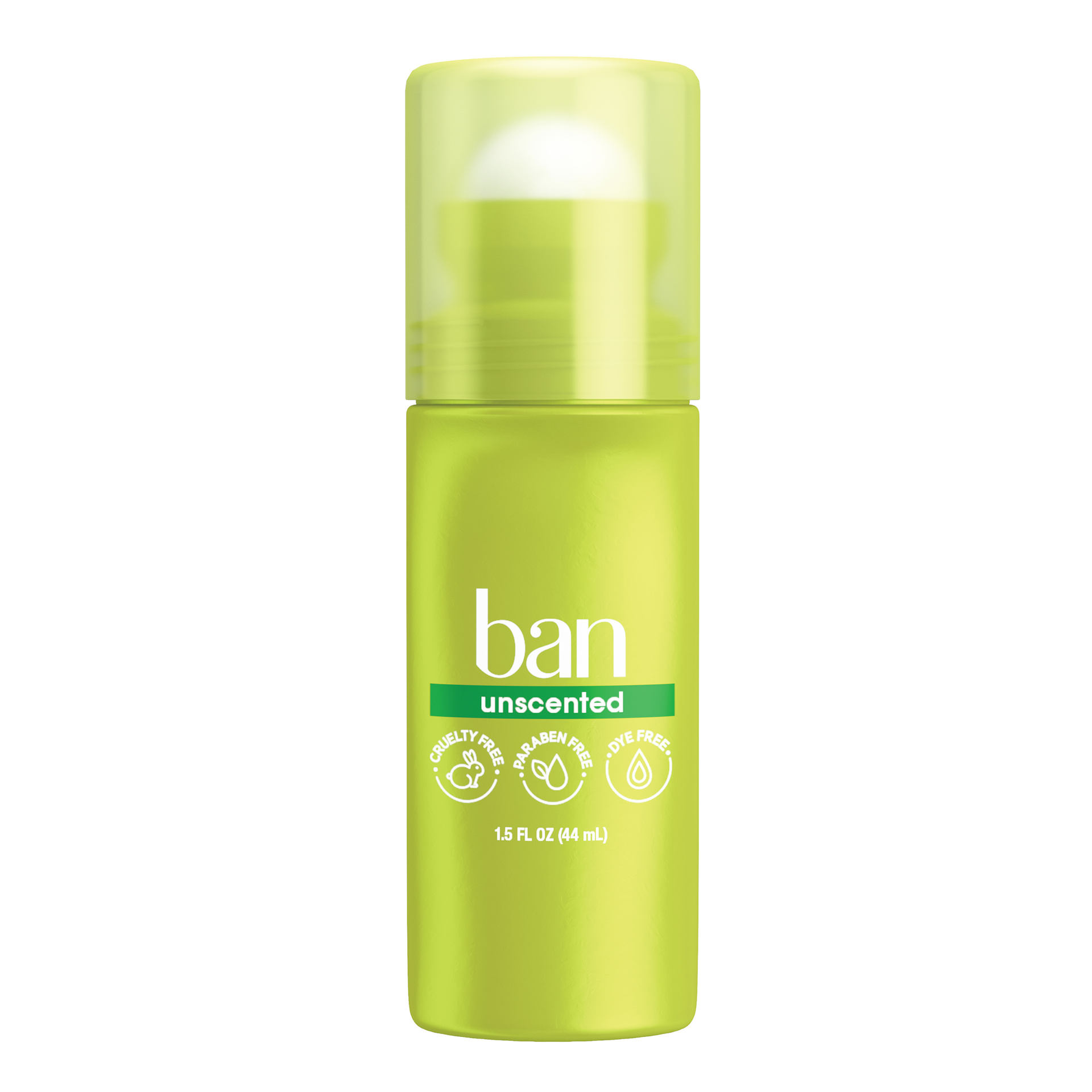 slide 1 of 5, Ban Invisible Roll-On Deodorant for Women and Men, 24-hour Underarm Wetness Protection, 1.50 fl oz