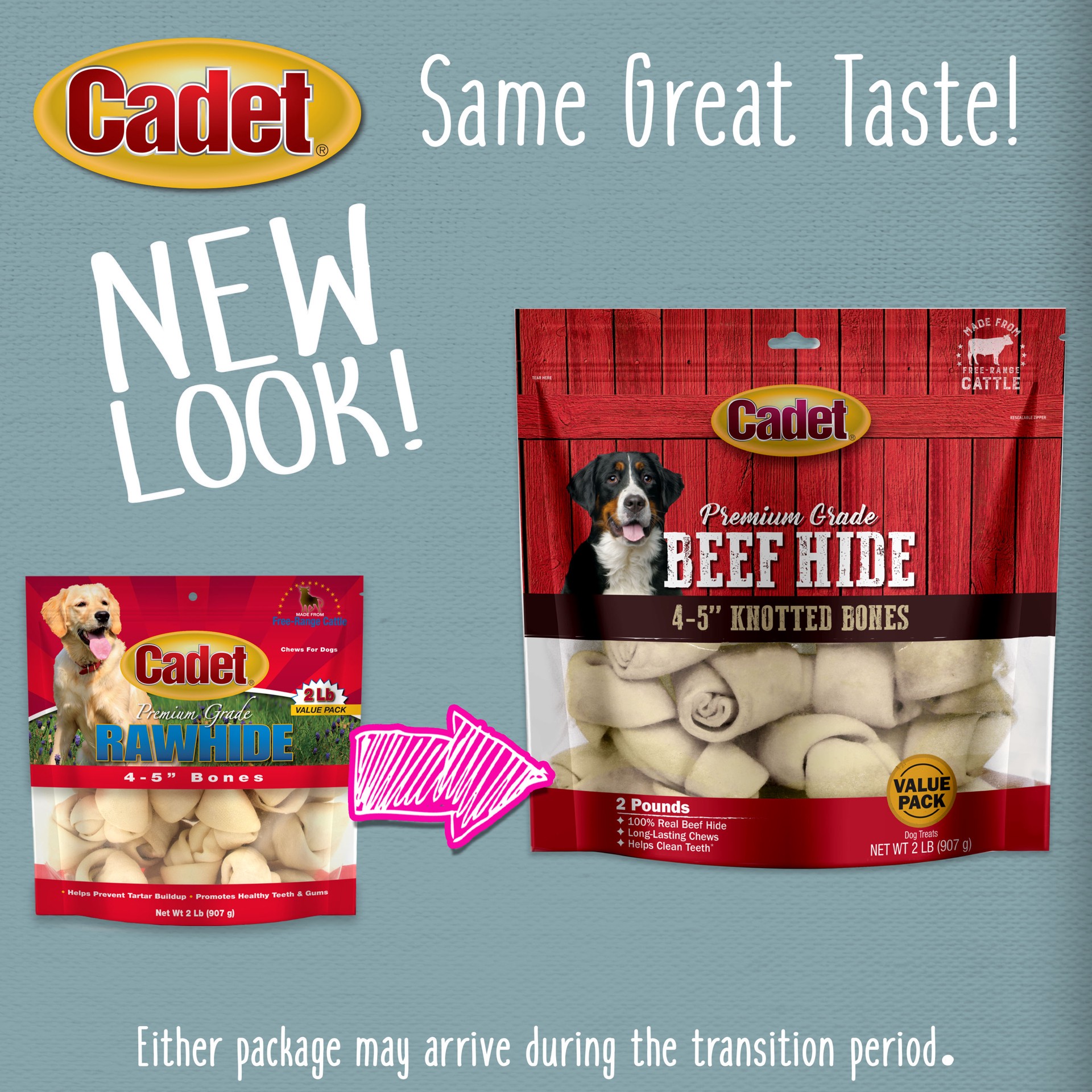 slide 9 of 9, Cadet Beef Hide Knotted Dog Chews 2 Pound, 1 ct