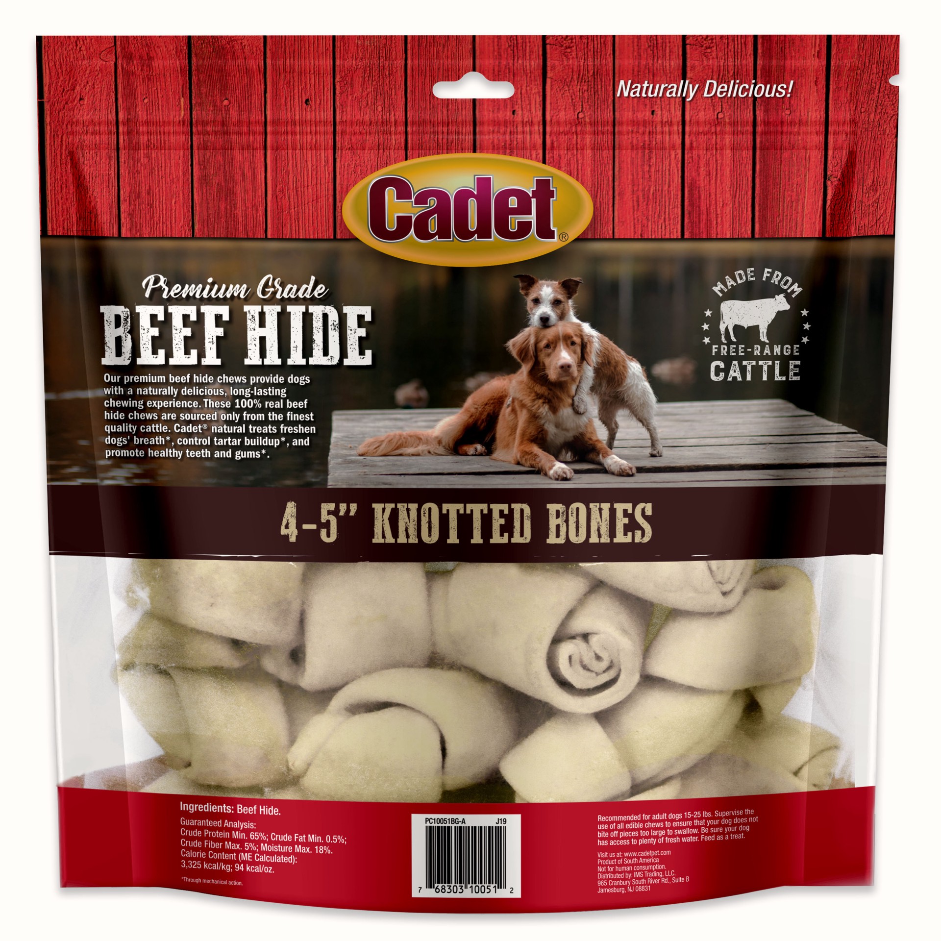 slide 8 of 9, Cadet Beef Hide Knotted Dog Chews 2 Pound, 1 ct