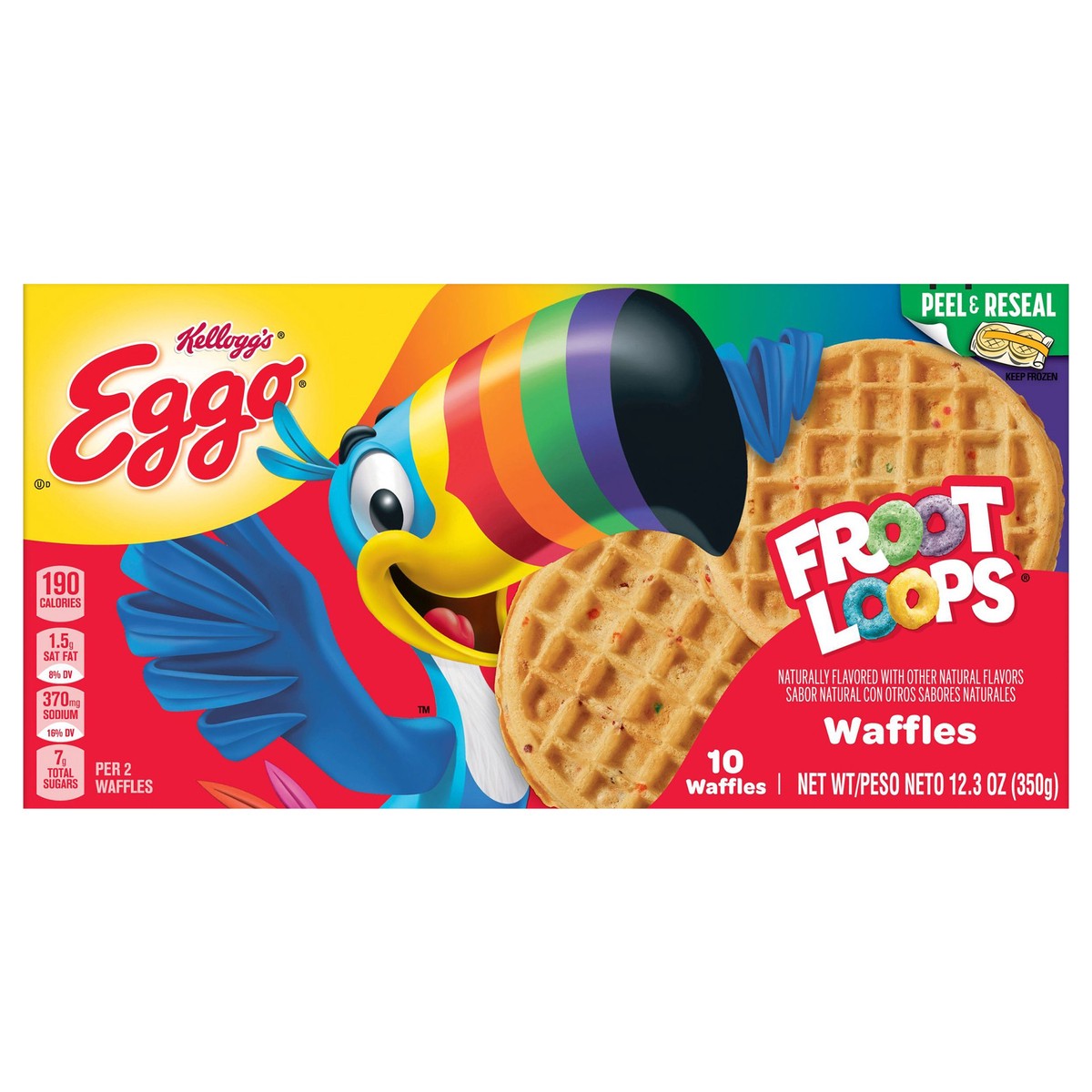 slide 1 of 1, Eggo Kellogg's Eggo Froot Loops Frozen Waffles, 10 ct