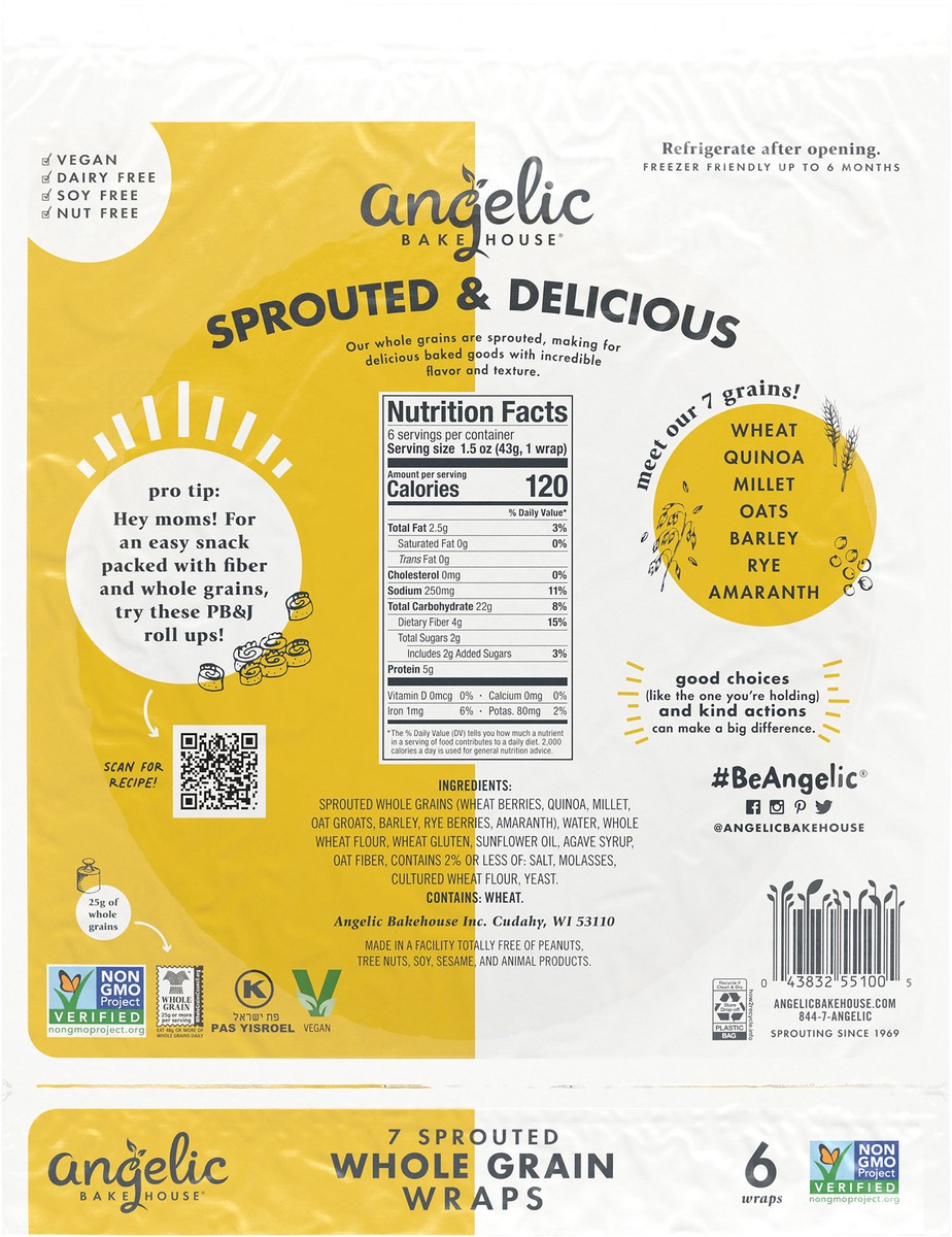 slide 7 of 9, Angelic Bakehouse 7-Grain Wraps, 1 ct