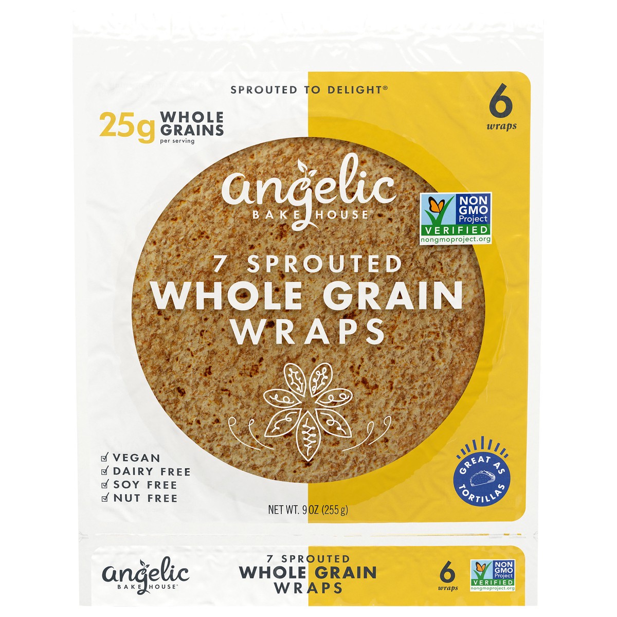 slide 1 of 9, Angelic Bakehouse 7-Grain Wraps, 1 ct