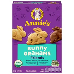 Annie's Friends Organic Bunny Graham Snacks, Chocolate Chip, Chocolate, and Honey, 7 oz