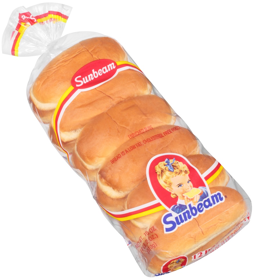 slide 1 of 1, Sunbeam Hot Dog Buns, 12 ct