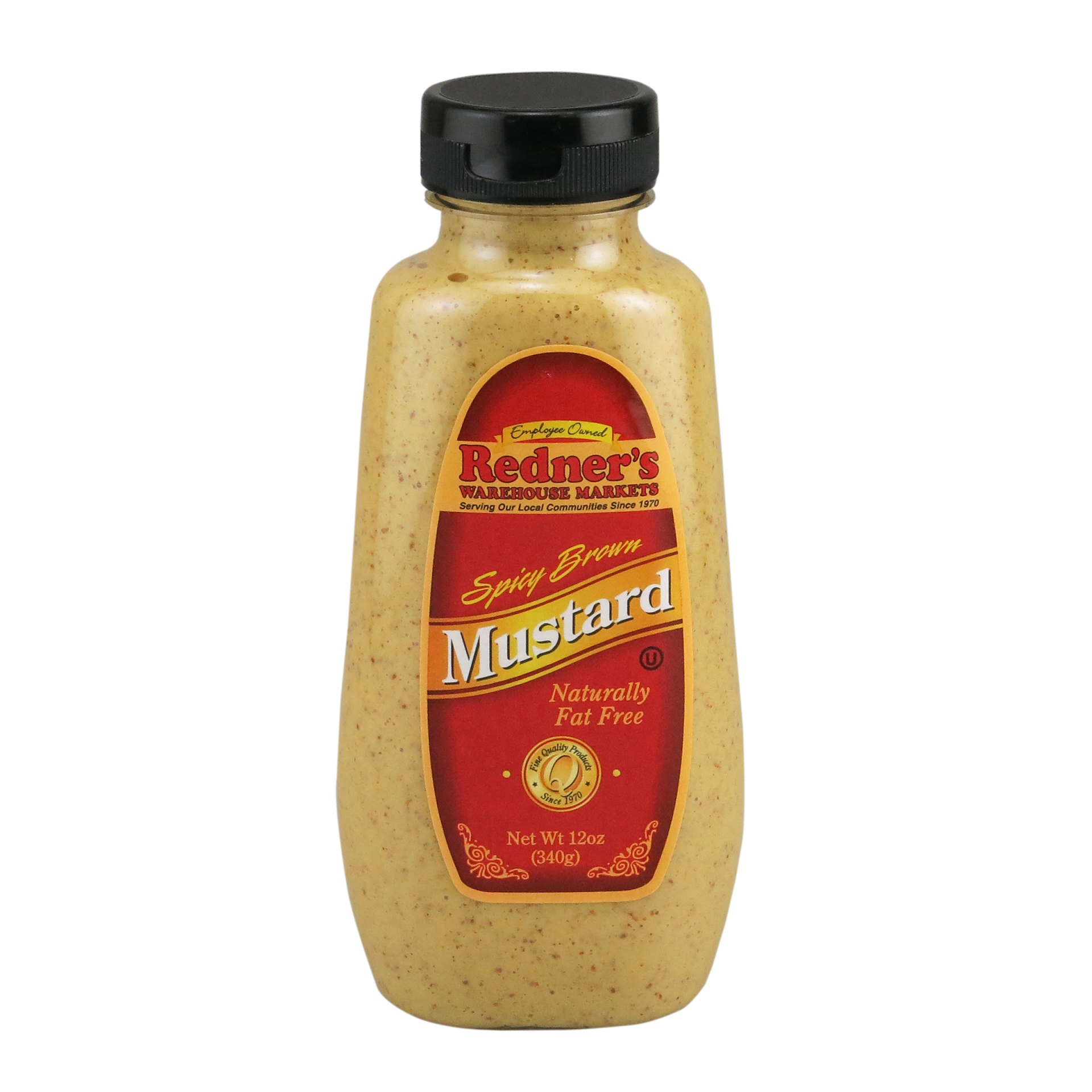 slide 1 of 1, Redner's Spicy Brown Mustard, 12 oz