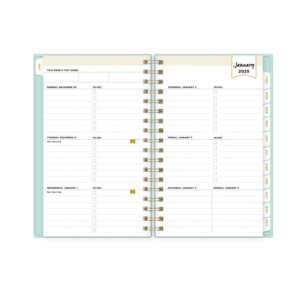 slide 8 of 9, 2025 Day Designer Weekly/Monthly Planning Calendar, 3-5/8"" x 6-1/8"", Solid Mint, January To December, 148809, 1 ct