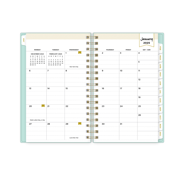 slide 3 of 9, 2025 Day Designer Weekly/Monthly Planning Calendar, 3-5/8"" x 6-1/8"", Solid Mint, January To December, 148809, 1 ct
