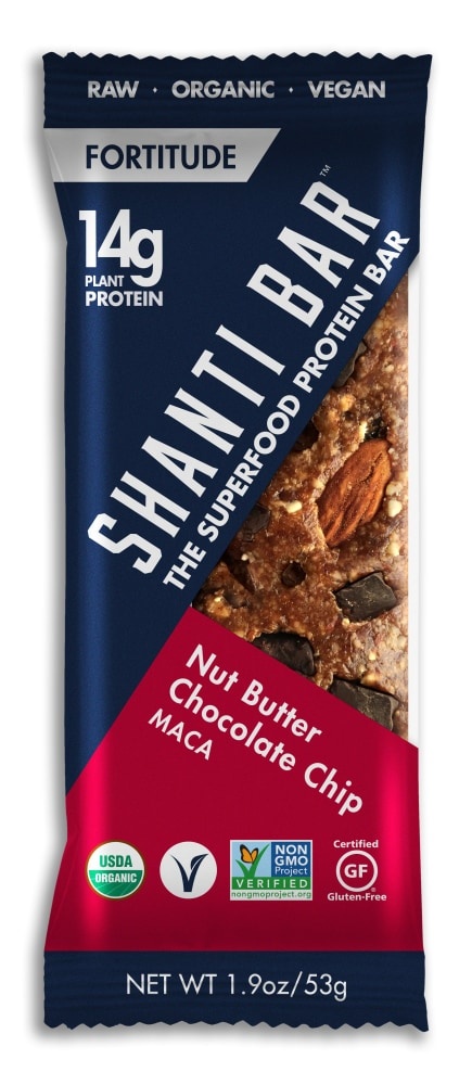 slide 1 of 1, Shanti Bar Nut Butter Chocolate Chip Maca Protein Bar, 1.9 oz