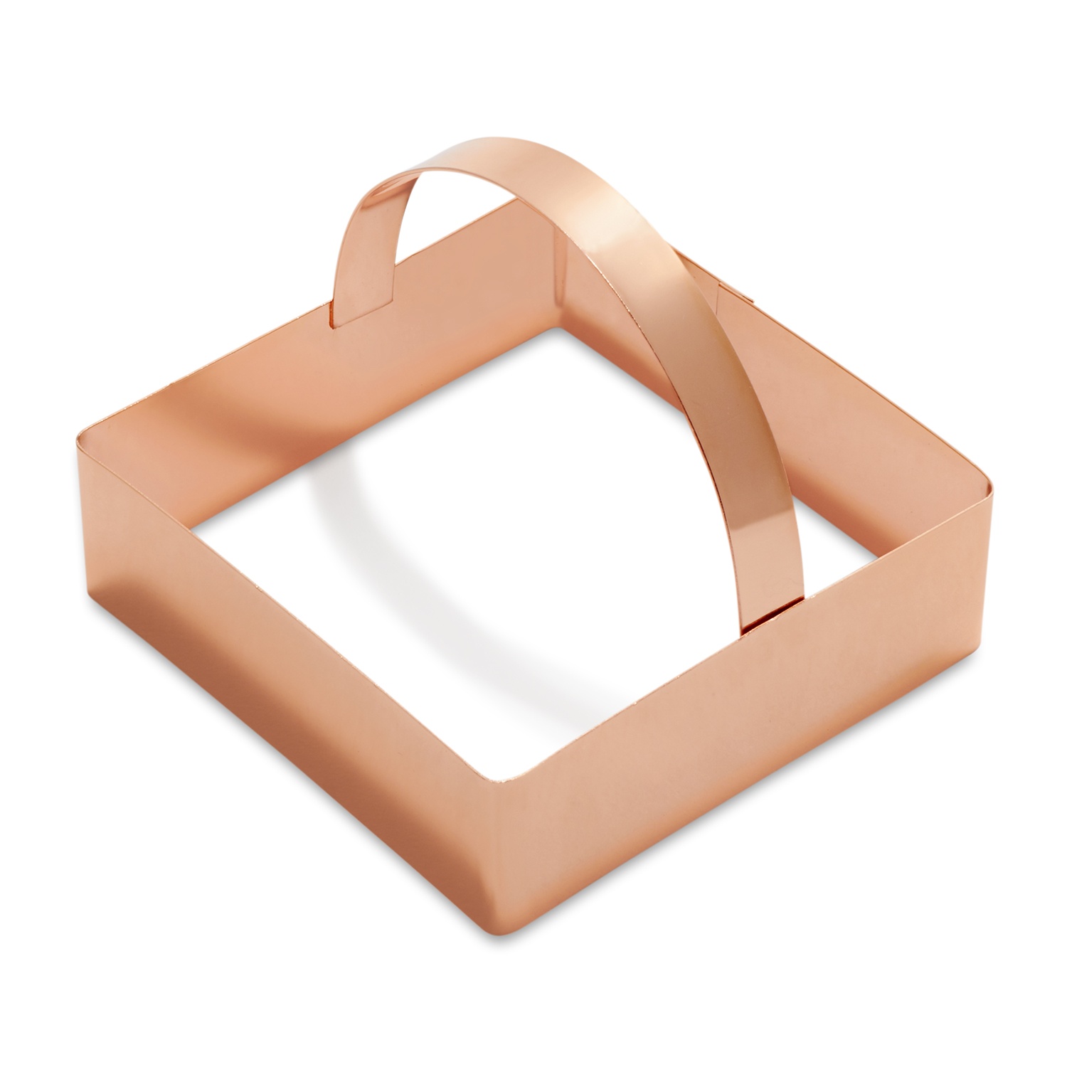 slide 1 of 1, Sur La Table Copper-Plated Square Cookie Cutter with Handle, 3 in