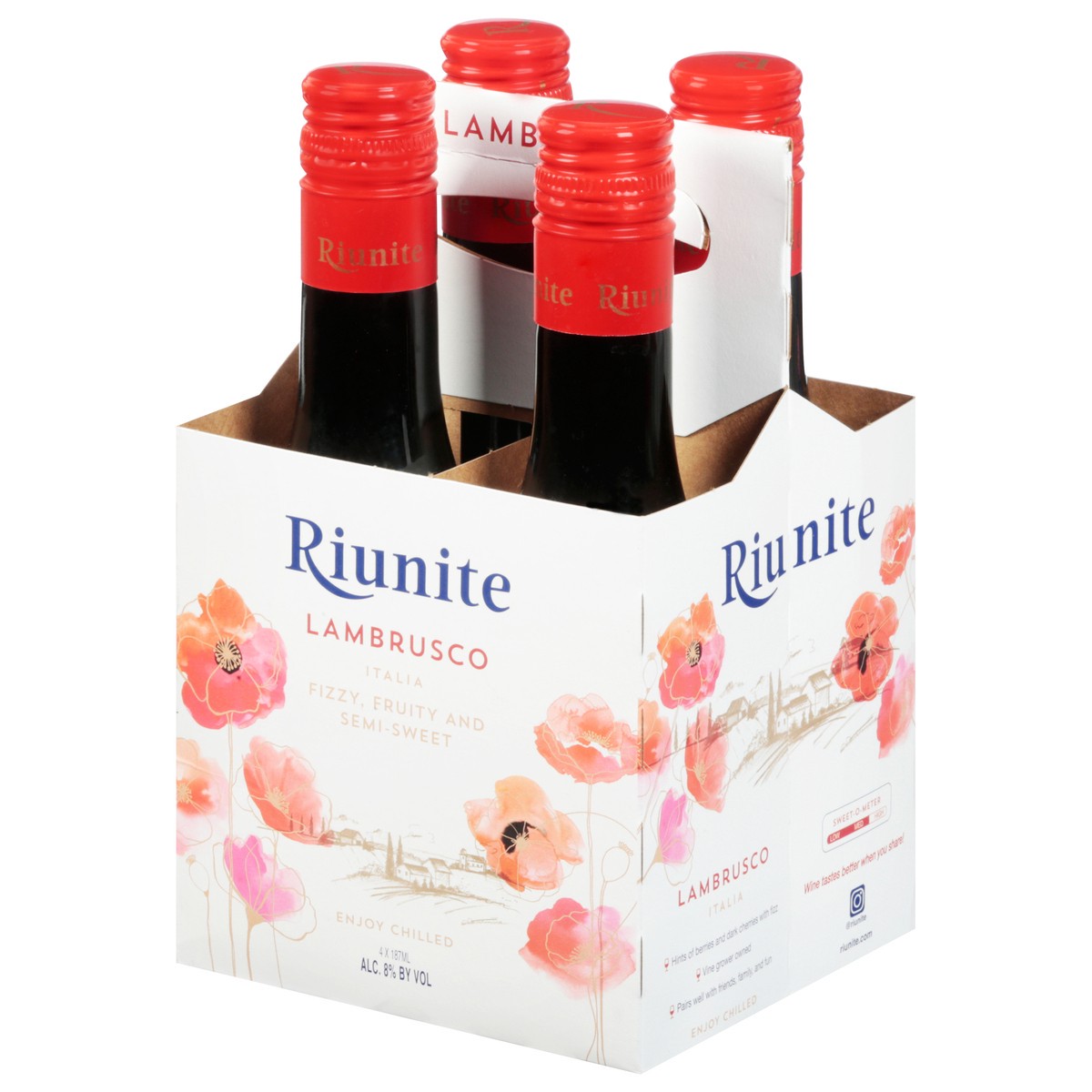 slide 3 of 9, Riunite Lambrusco 4 Pack, 187 ml