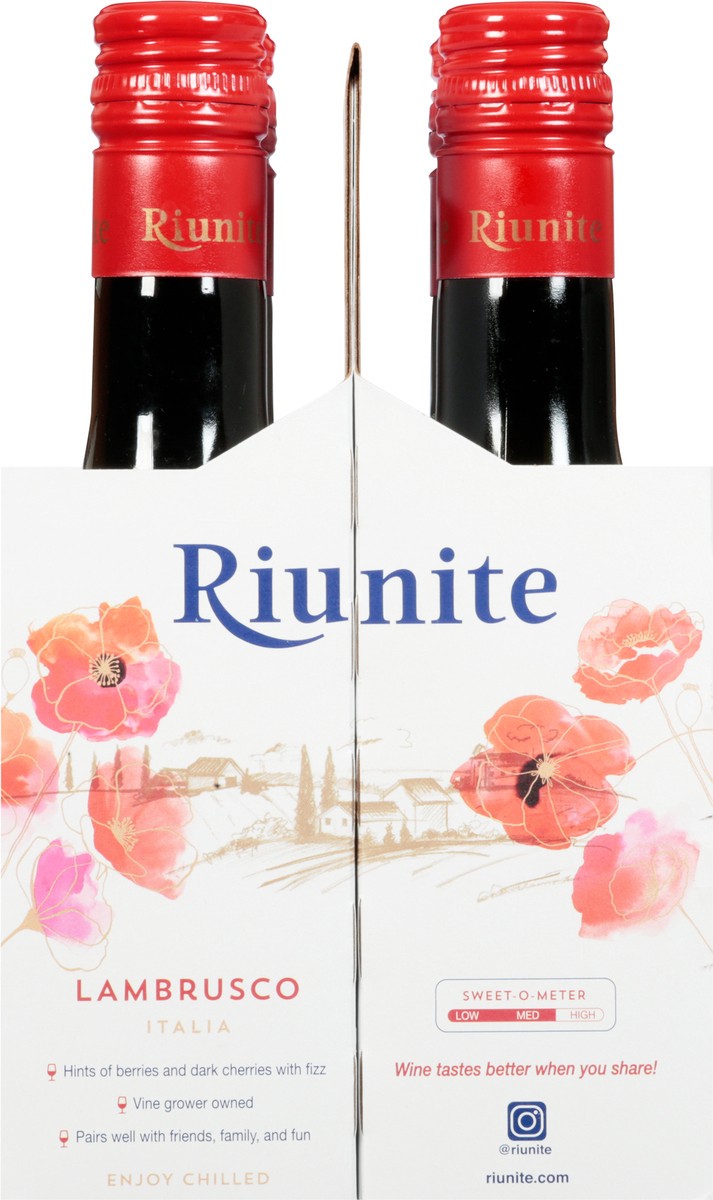 slide 5 of 9, Riunite Lambrusco 4 Pack, 187 ml