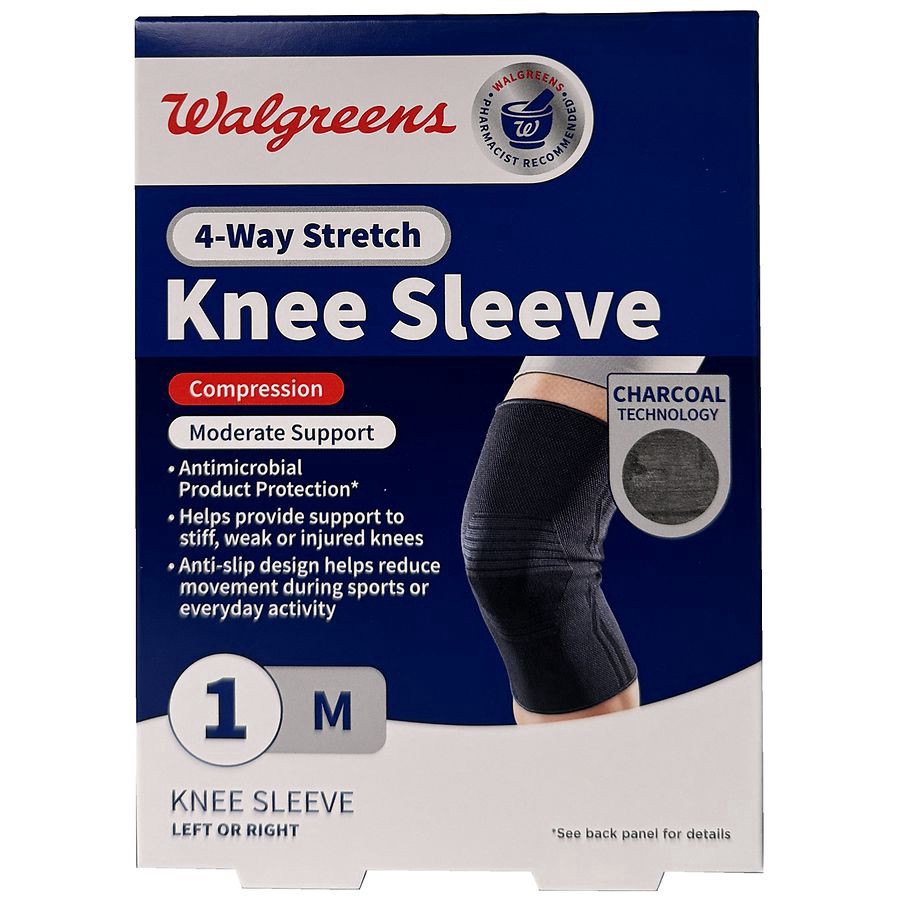 slide 1 of 3, Walgreens Knee Sleeve With 4-Way Stretch Medium, 1 ct