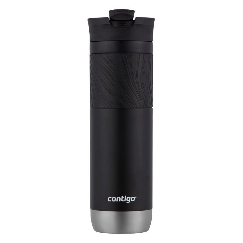 slide 2 of 4, Contigo SnapSeal Insulated Stainless Steel Travel Mug with Grip, Licorice, 24 oz