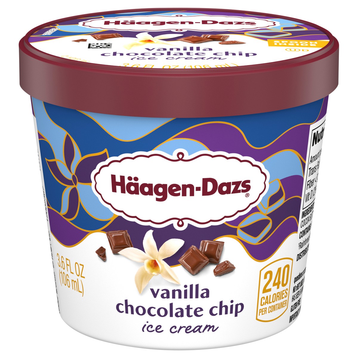 slide 1 of 6, Häagen-Dazs Haagen Dazs Vanilla Chocolate Chip Ice Cream Cup, 3.6 fl oz