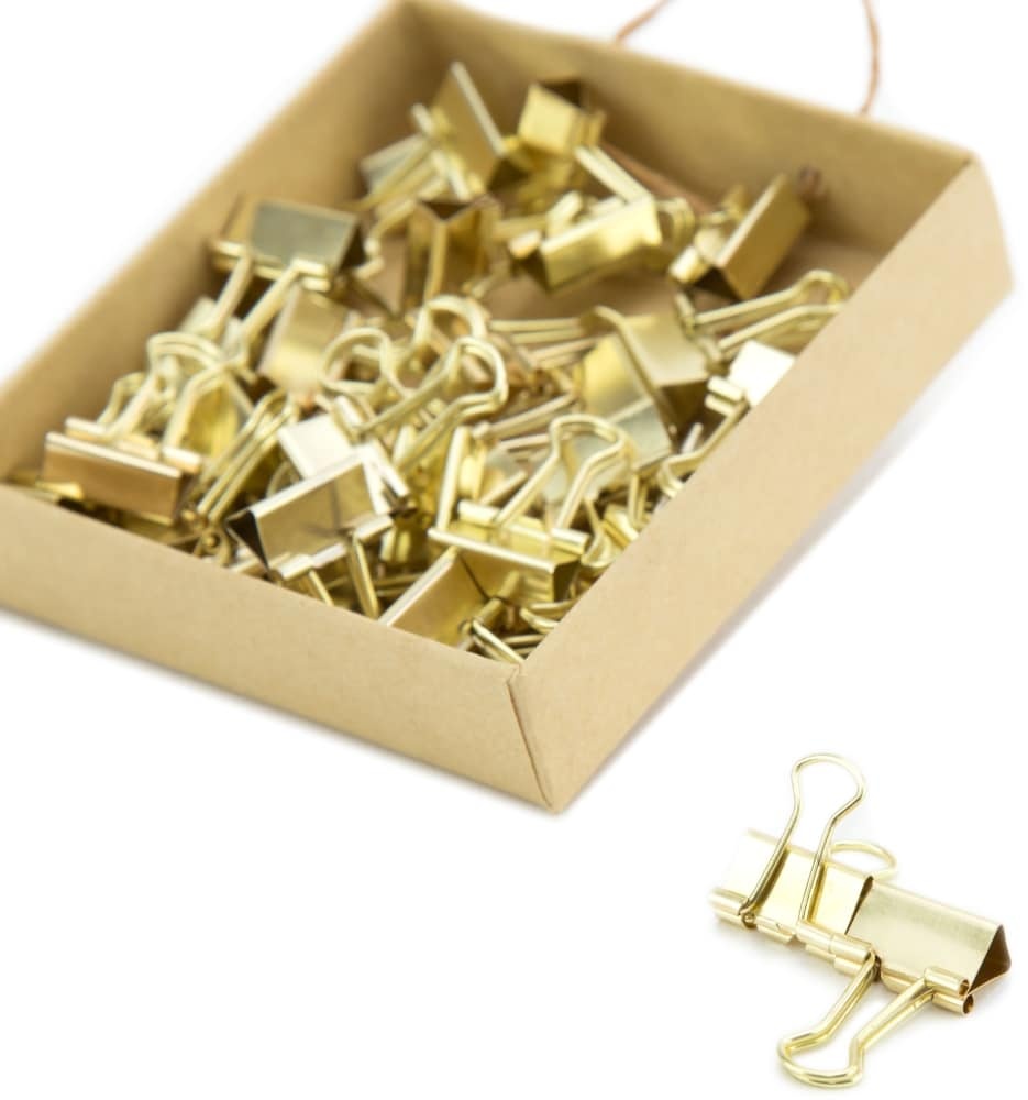 slide 1 of 1, U Brands Mini Binder Clips - Gold, 40 ct