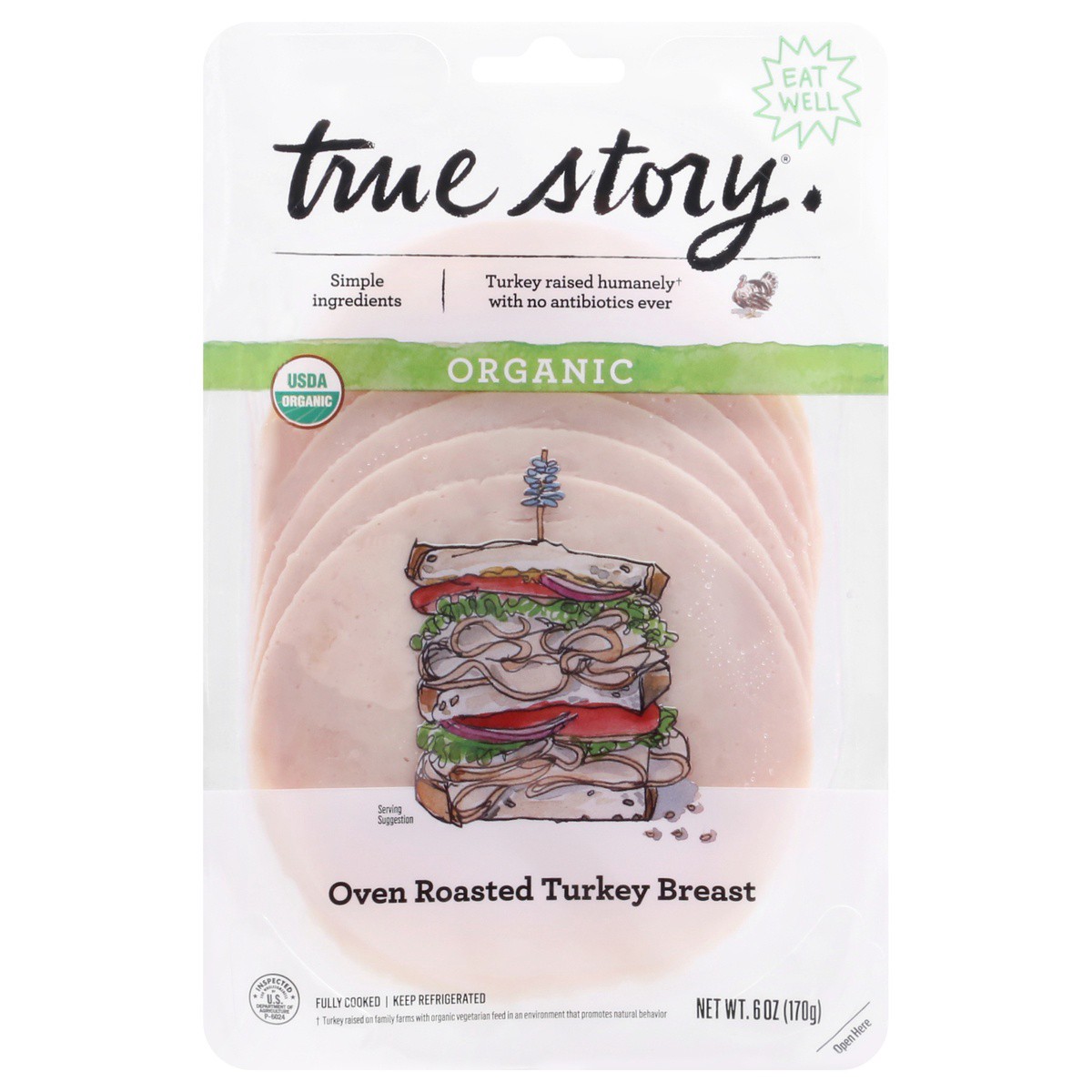 slide 1 of 13, true story Oven Roasted Organic Turkey Breast 6 oz, 6 oz