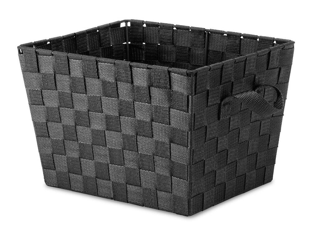 slide 1 of 1, Everyday Living Woven Storage Tote - Small - Black, SM