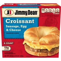 Jimmy Dean Sausage, Egg, & Cheese Frozen Croissant - 36oz/8ct