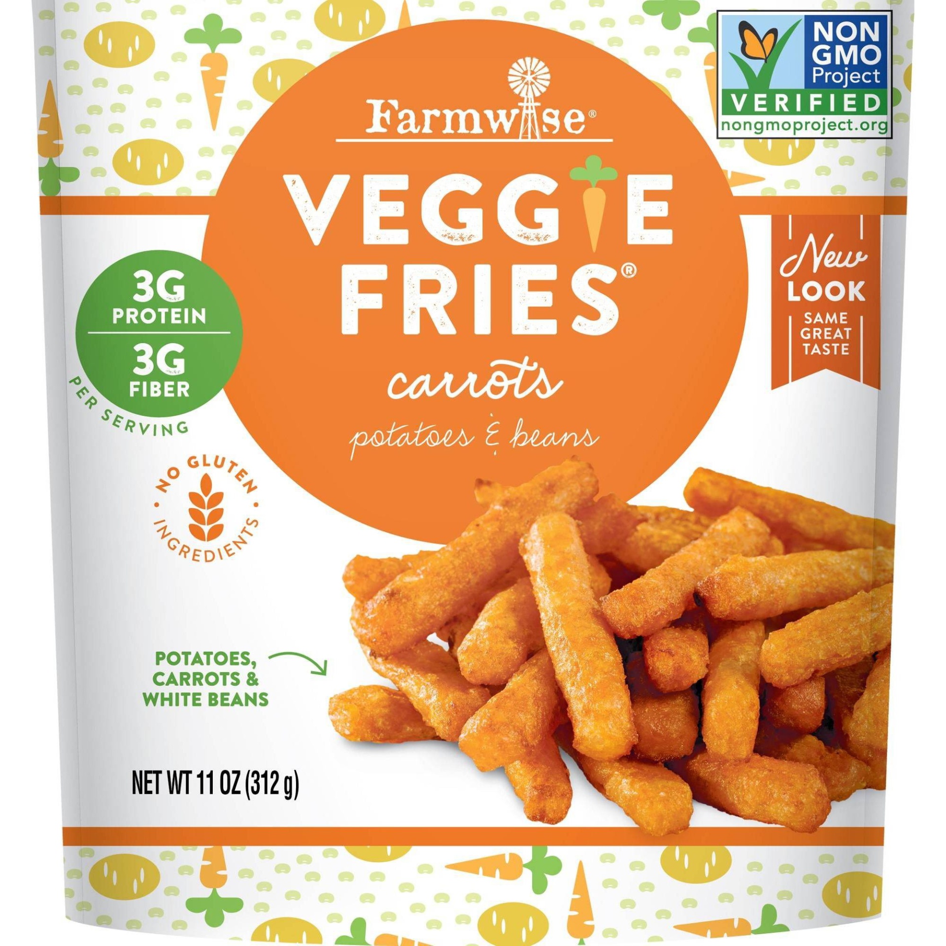 slide 1 of 1, Farmwise Frozen Carrots Potatoes & Beans Veggie Fries, 11 oz