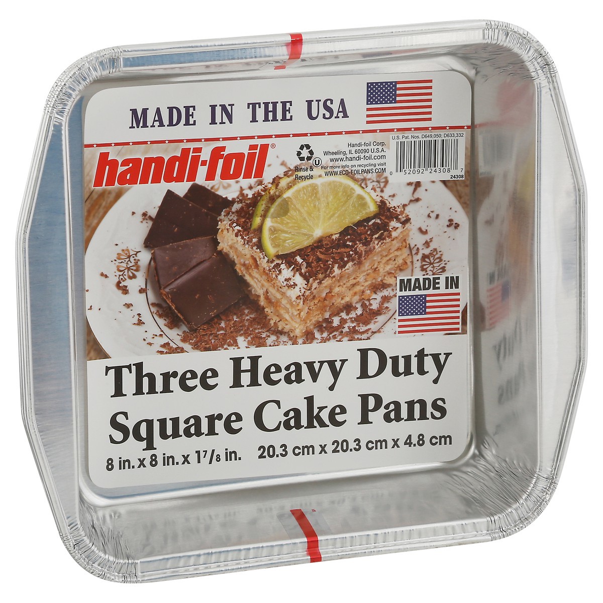 slide 2 of 9, Handi-foil Heavy Duty Square Cake Pans 3 ea, 3 ct