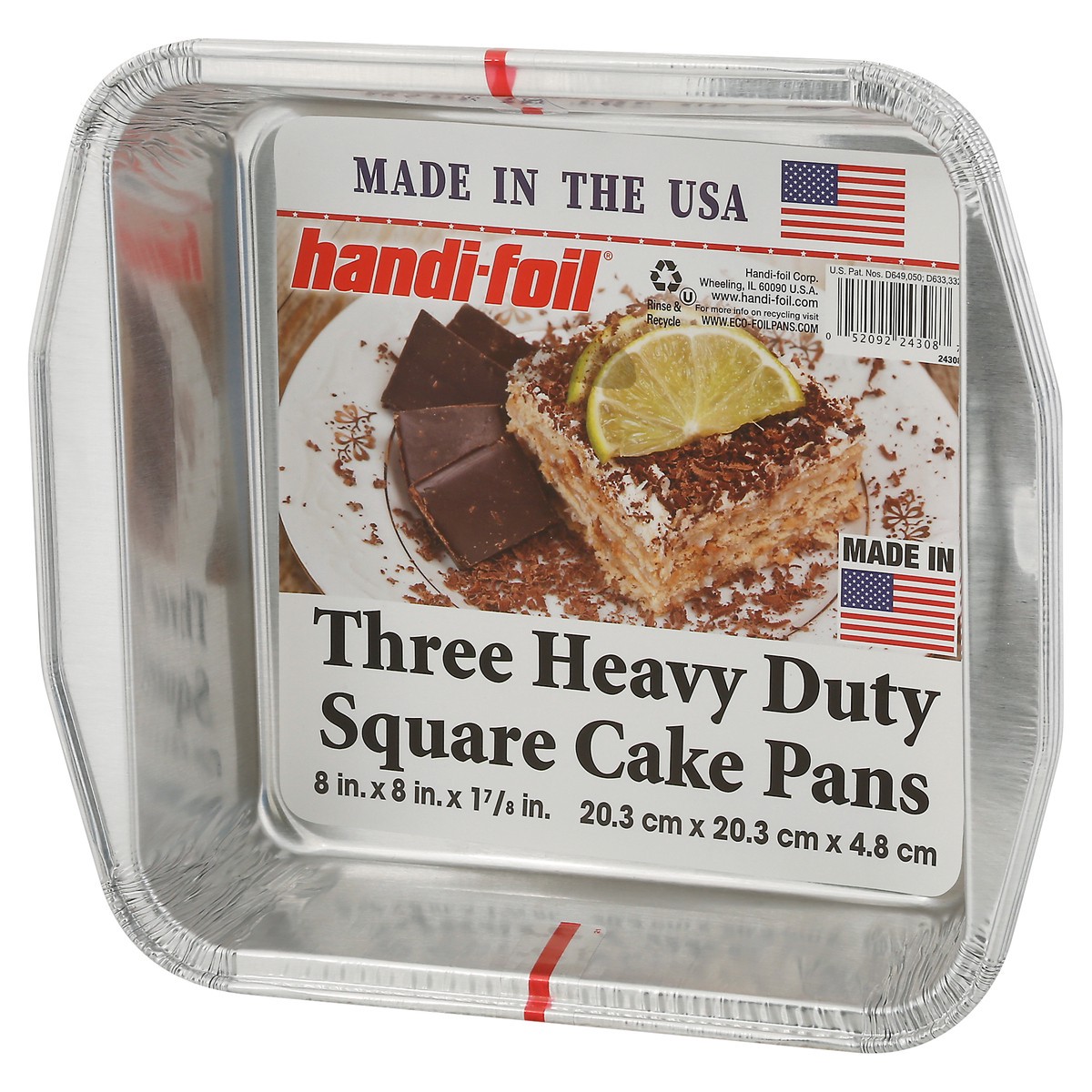slide 3 of 9, Handi-foil Heavy Duty Square Cake Pans 3 ea, 3 ct