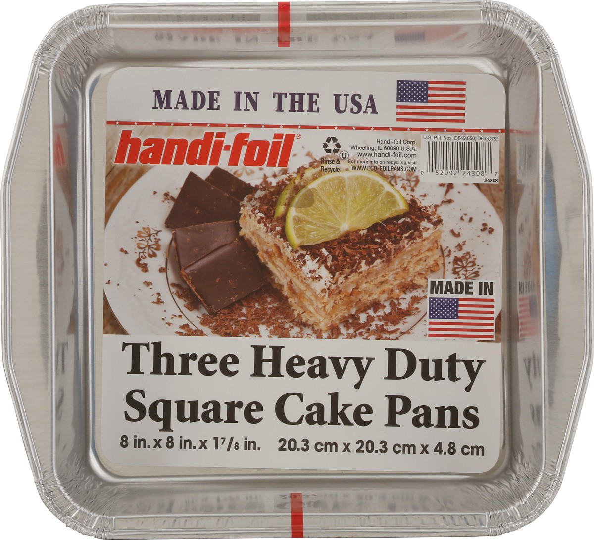 slide 6 of 9, Handi-foil Heavy Duty Square Cake Pans 3 ea, 3 ct