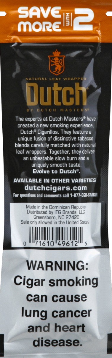 slide 5 of 6, Dutch Masters Honey Fusion Golden 2Pk Cigars, 2 ct