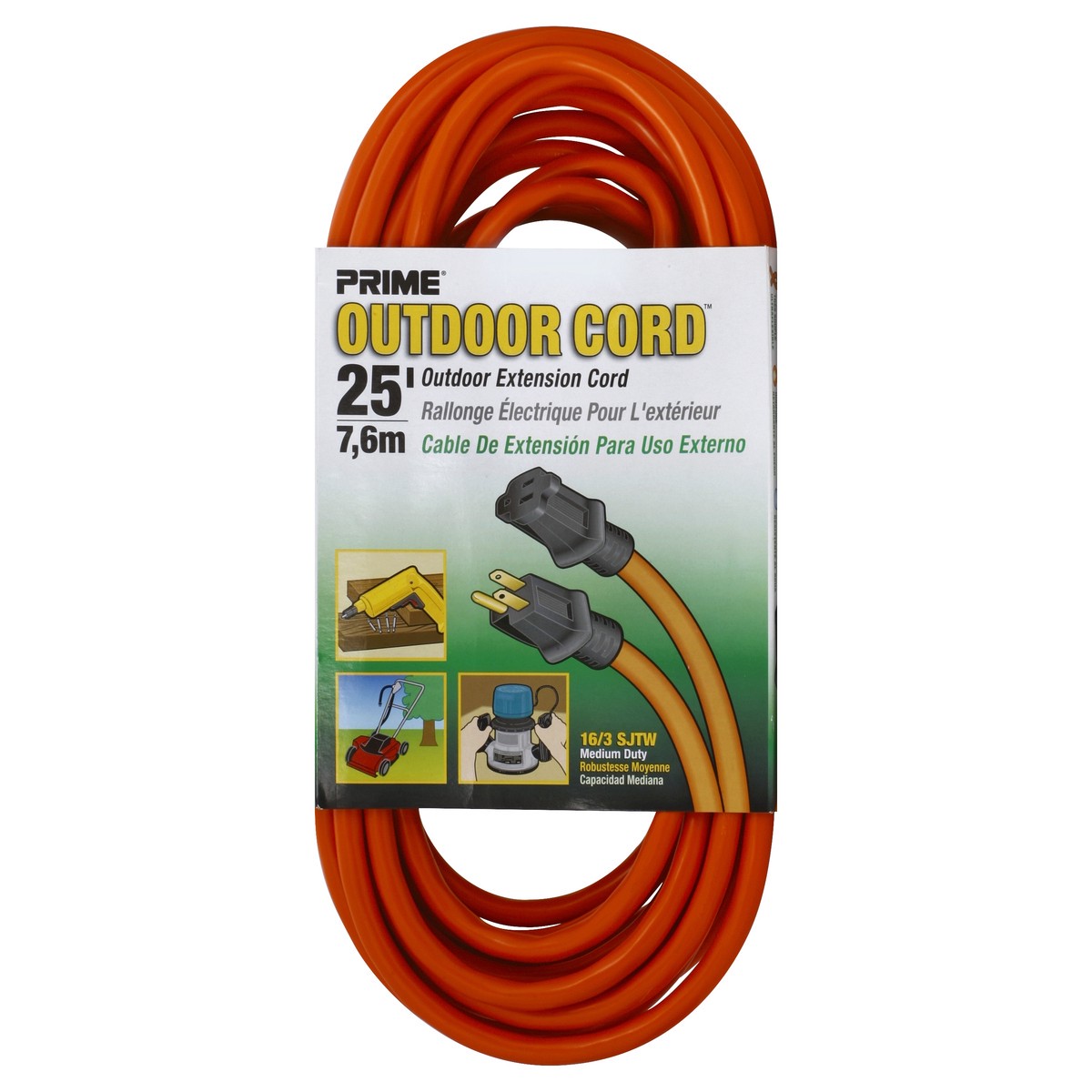 slide 3 of 3, Prime Orange Ext Cord Orange 25 Ft, 1 ct