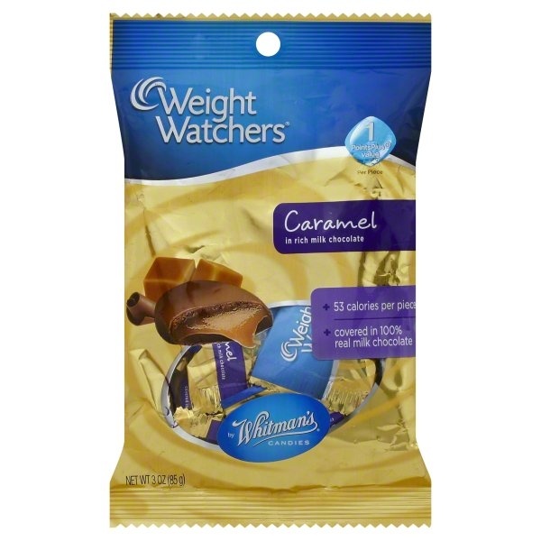 slide 1 of 1, Whitman's Weight Watchers Caramel Candy, 3 oz