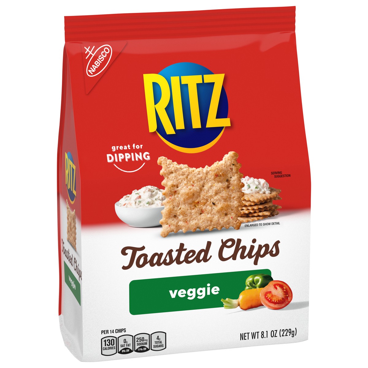 slide 2 of 9, RITZ Toasted Chips Veggie Crackers, 8.1 oz, 8.1 oz