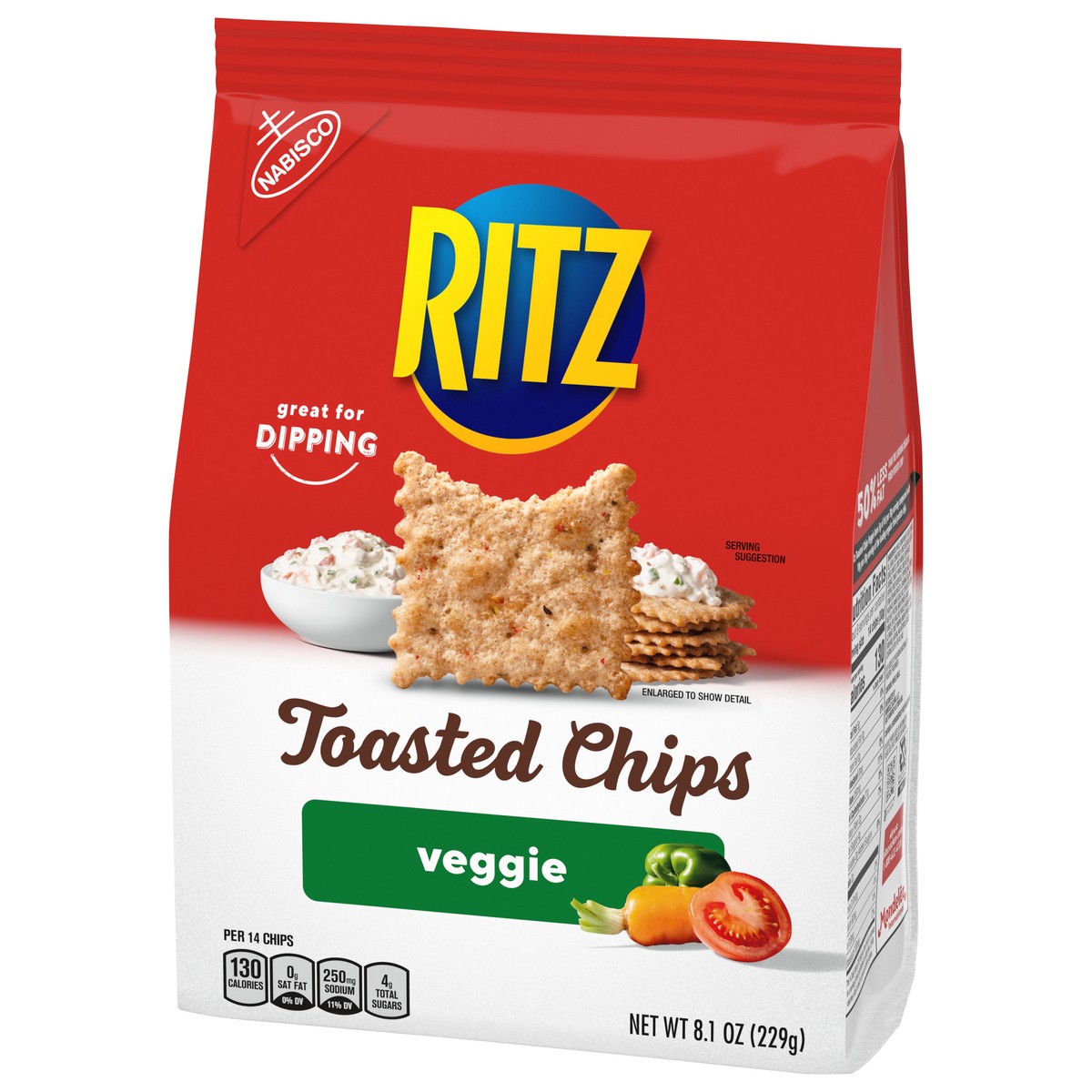 slide 5 of 9, RITZ Toasted Chips Veggie Crackers, 8.1 oz, 8.1 oz