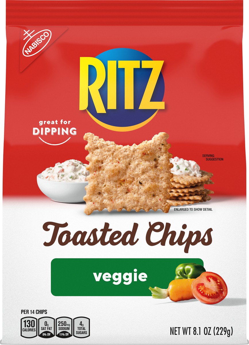 slide 6 of 9, RITZ Toasted Chips Veggie Crackers, 8.1 oz, 8.1 oz