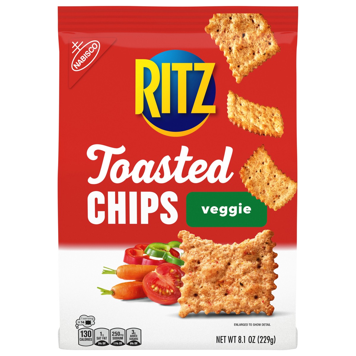 slide 1 of 9, RITZ Toasted Chips Veggie Crackers, 8.1 oz, 8.1 oz