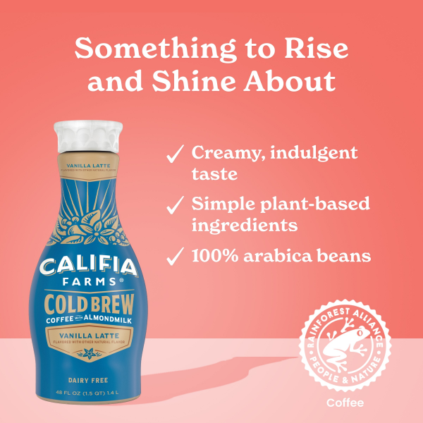 slide 3 of 19, Califia Farms Van Latte Almond Milk, 48 oz