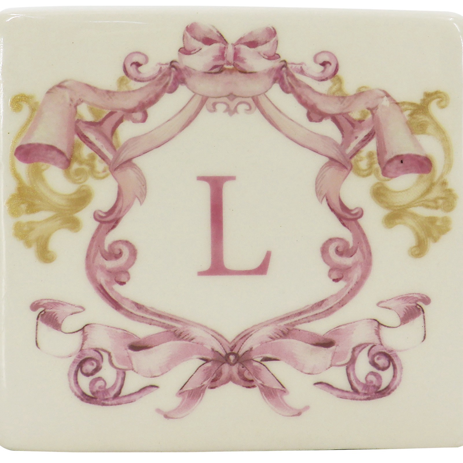 slide 2 of 4, 4.5" X 4" Ceramic Monogram Decor By Ashland, 4.5 in x 4 in