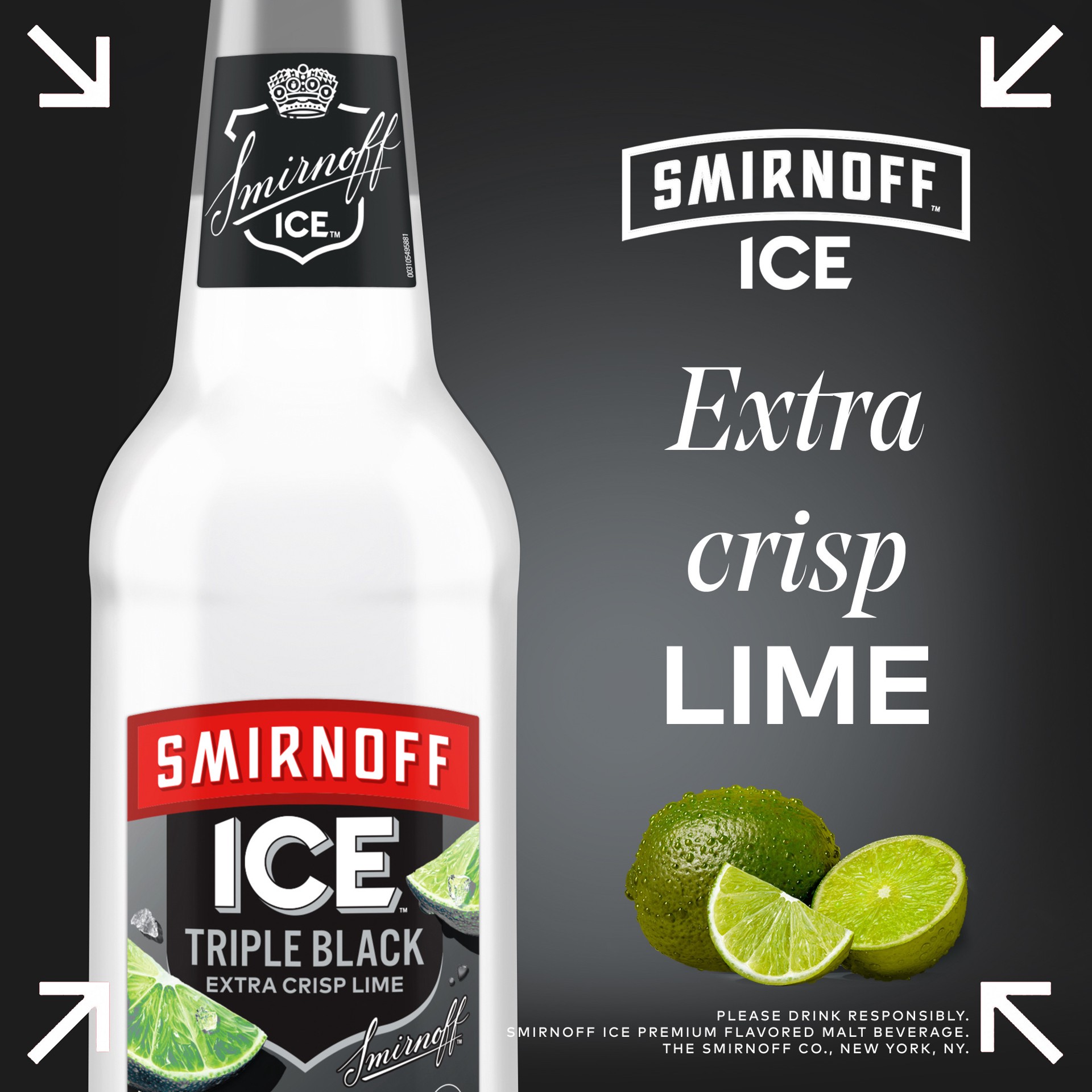 slide 6 of 10, Smirnoff Ice Triple Black, 11.2 fl oz, 6 Pack Bottles, 4.5% ABV, 11.2 fl oz