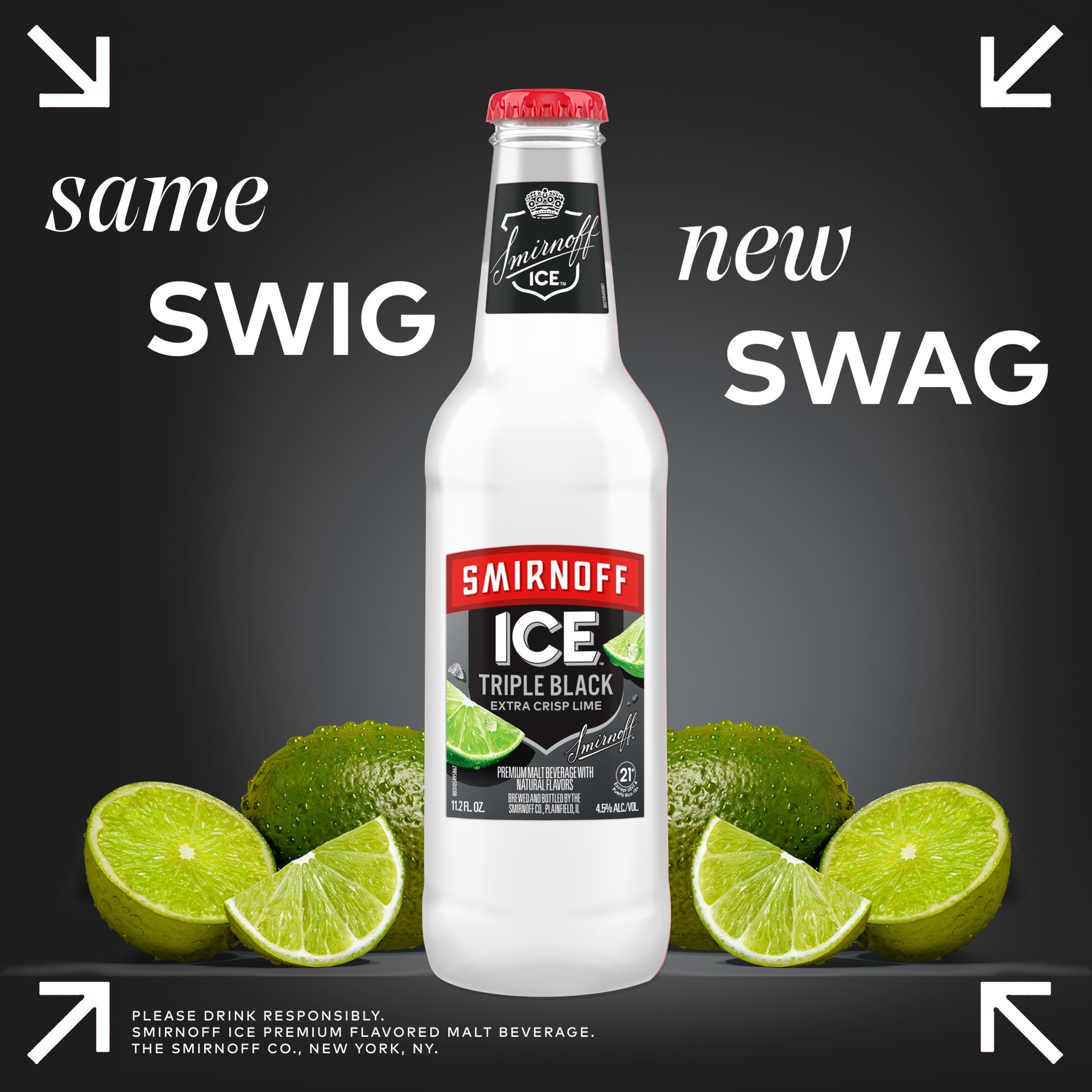 slide 7 of 10, Smirnoff Ice Triple Black, 11.2 fl oz, 6 Pack Bottles, 4.5% ABV, 11.2 fl oz