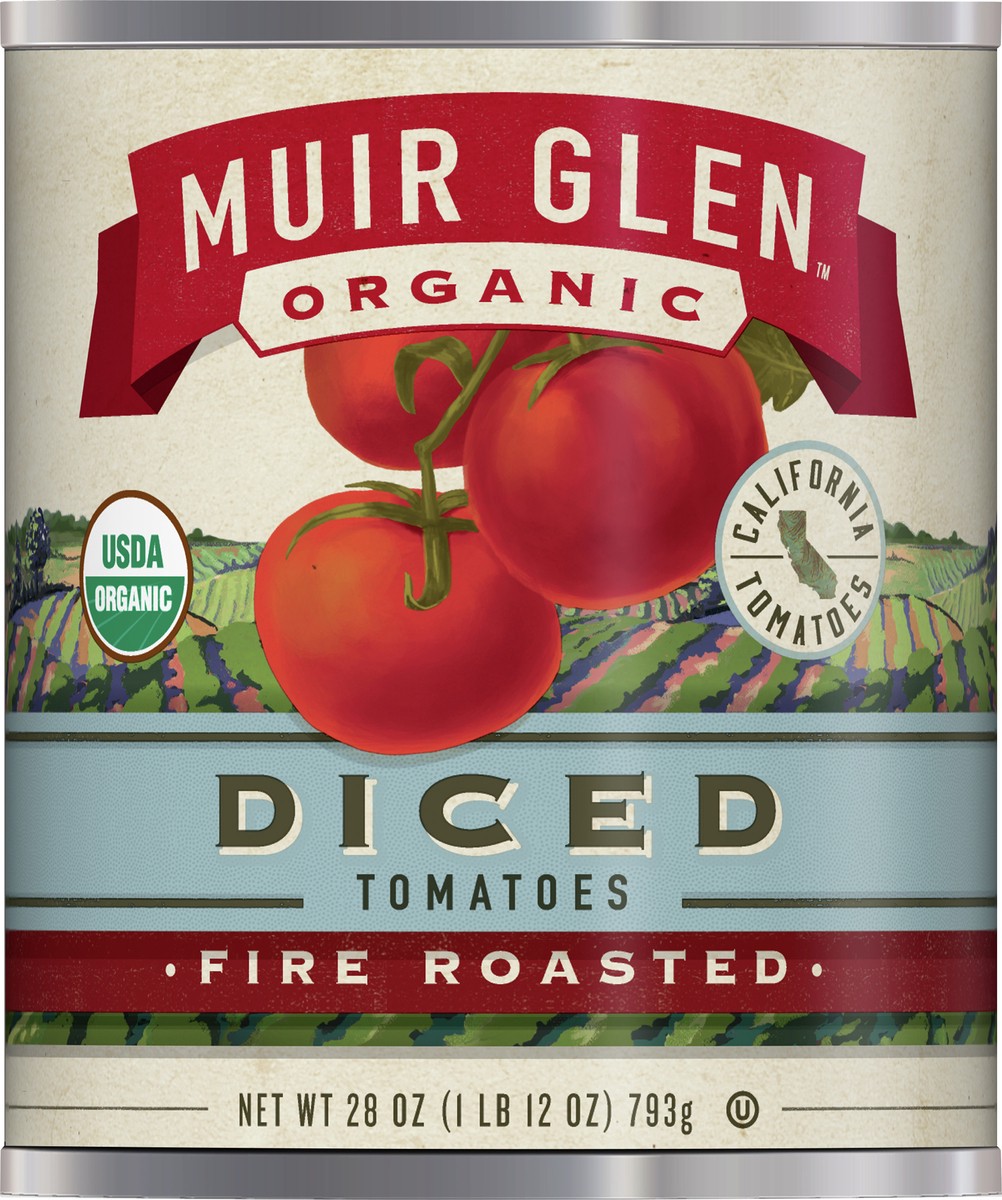 slide 7 of 13, Muir Glen Diced Fire Roasted Canned Tomatoes, 28 oz., 28 oz