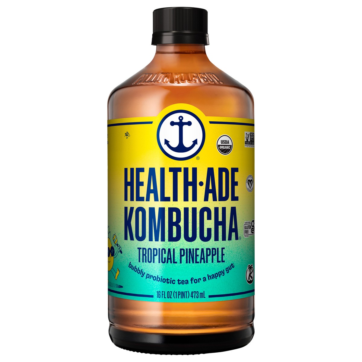 slide 1 of 6, Health-Ade Health Ade Kombucha 16oz - Tropical Pineapple, 16 fl oz