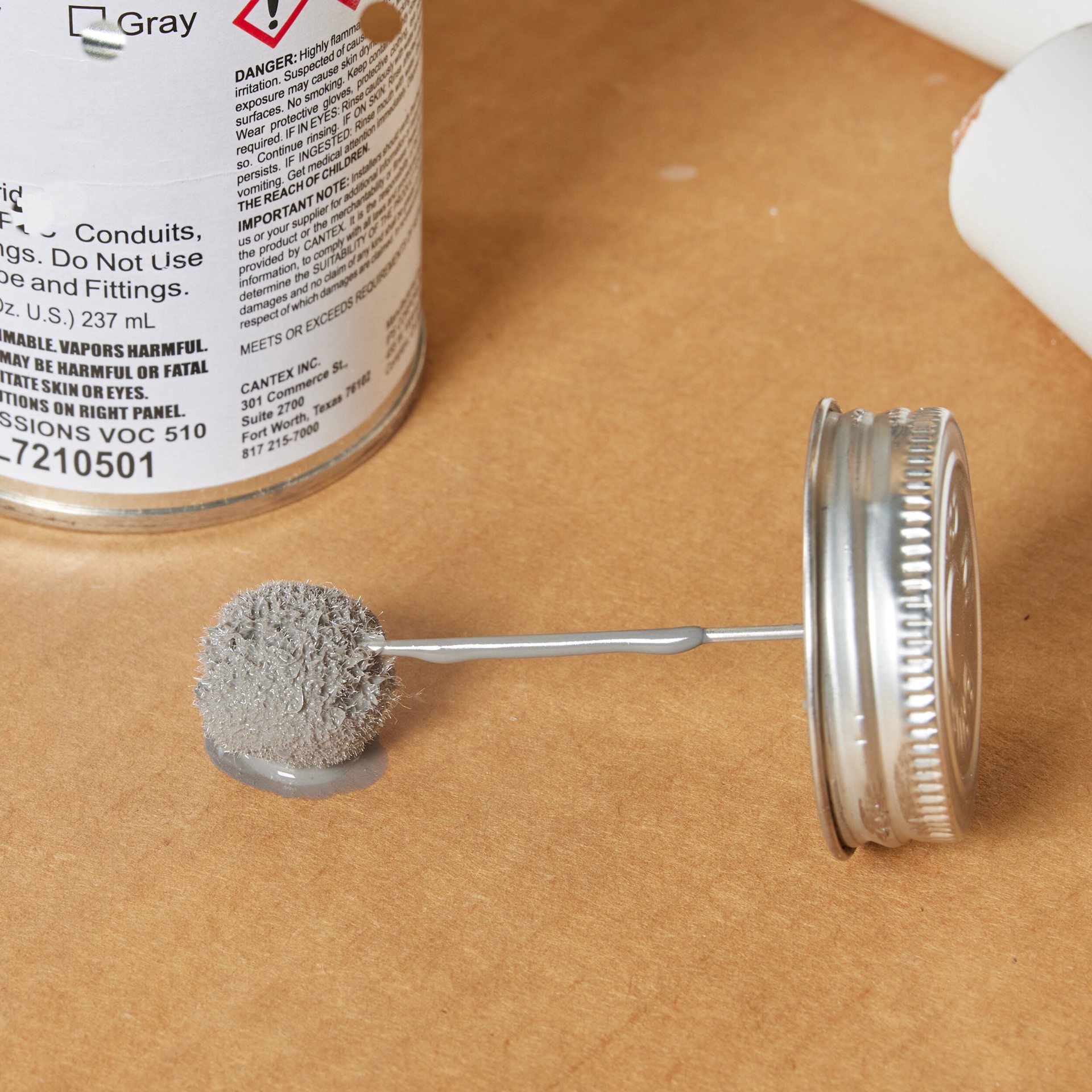 slide 6 of 6, CANTEX 8.0 Fluid Oz. PVC Cement for Electrical Pipe and Fittings, Low VOC, Meets ASTM D-2564 Requirements, 1 ct