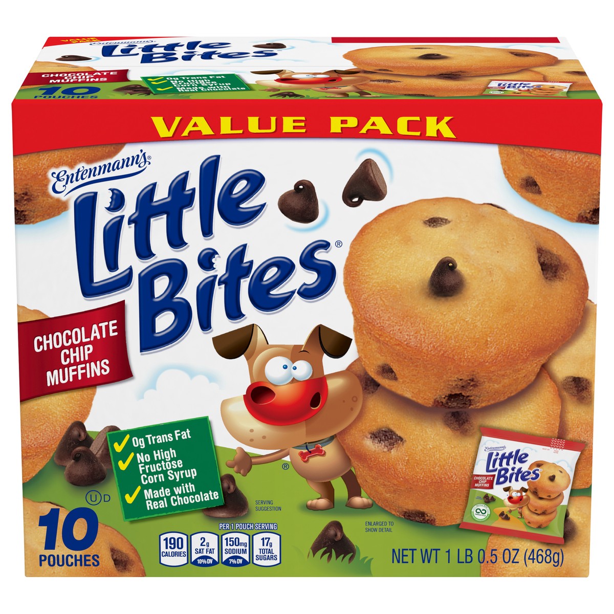 slide 1 of 9, Entenmann's Little Bites Chocolate Chip Muffins, 10 ct; 17 oz