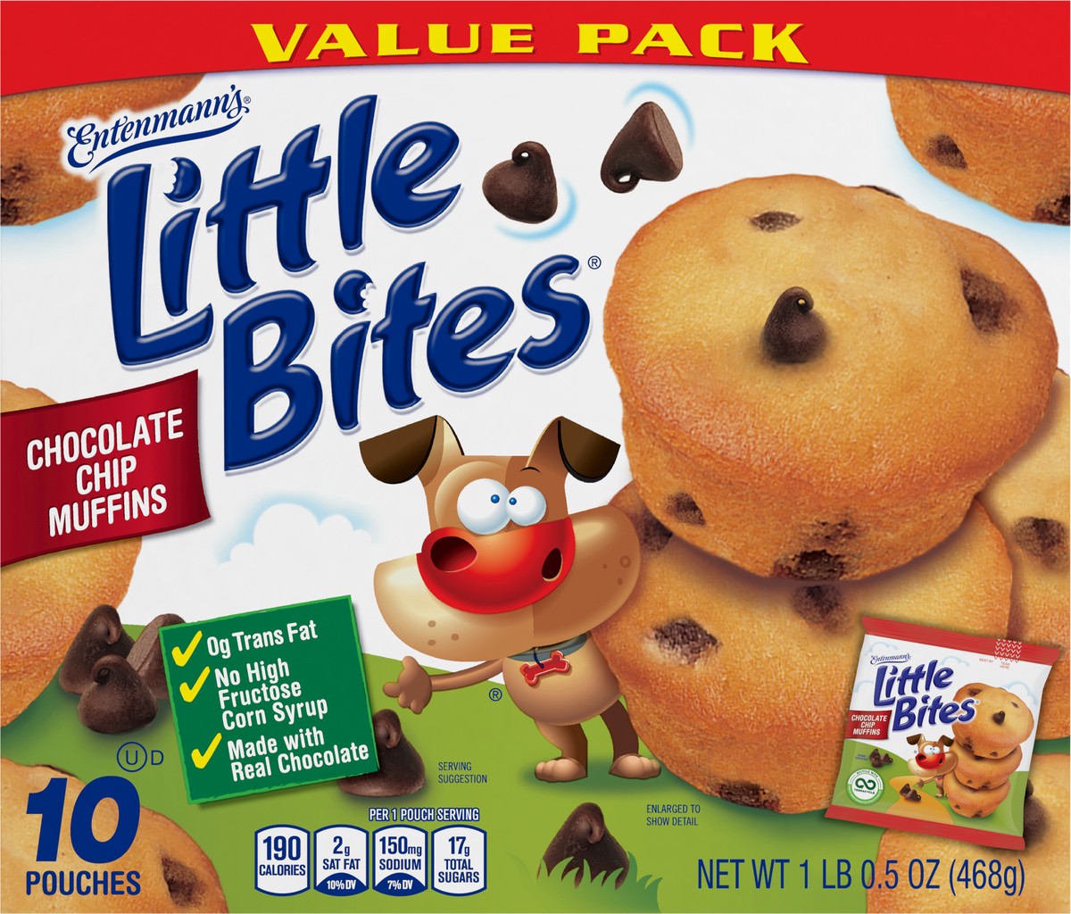 slide 5 of 9, Entenmann's Little Bites Chocolate Chip Muffins, 10 ct; 17 oz