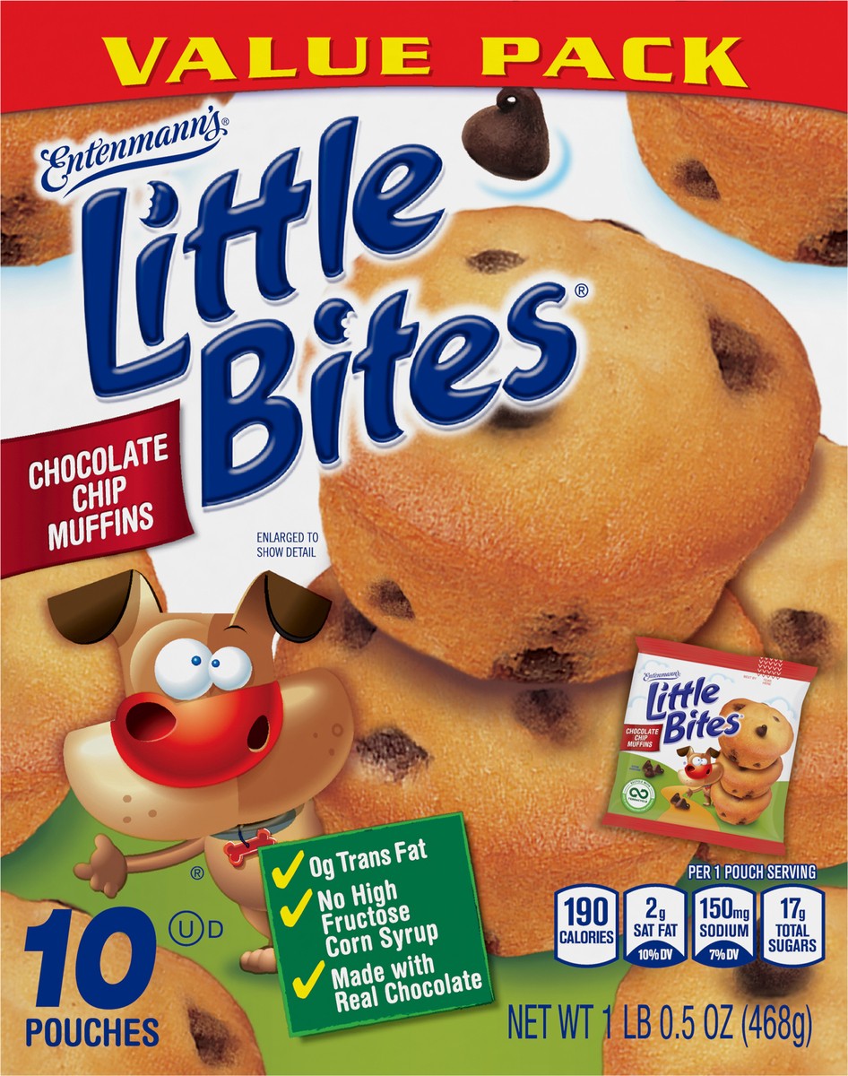 slide 7 of 9, Entenmann's Little Bites Chocolate Chip Muffins, 10 ct; 17 oz