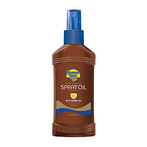 slide 1 of 1, Banana Boat Deep Tanning Oil Pump Spf 4 Sunscreen Spray - 8 Oz, 8 oz