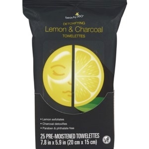 slide 1 of 1, Beauty 360 Lemon & Charcoal Facial Wipes, 25Ct, 25 ct